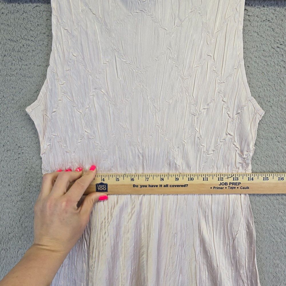 Vintage Komarov Maxi Dress‎ Womens L Jeweled Neckline Charmeuse Asymmetric Flowy - Picture 11 of 16